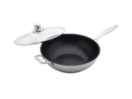 Swiss Diamond Prestige Wok-pannu, 32 cm kannella
