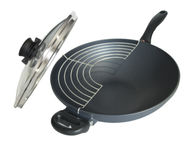 Swiss Diamond wokkipannu + kansi, induktio 32 cm